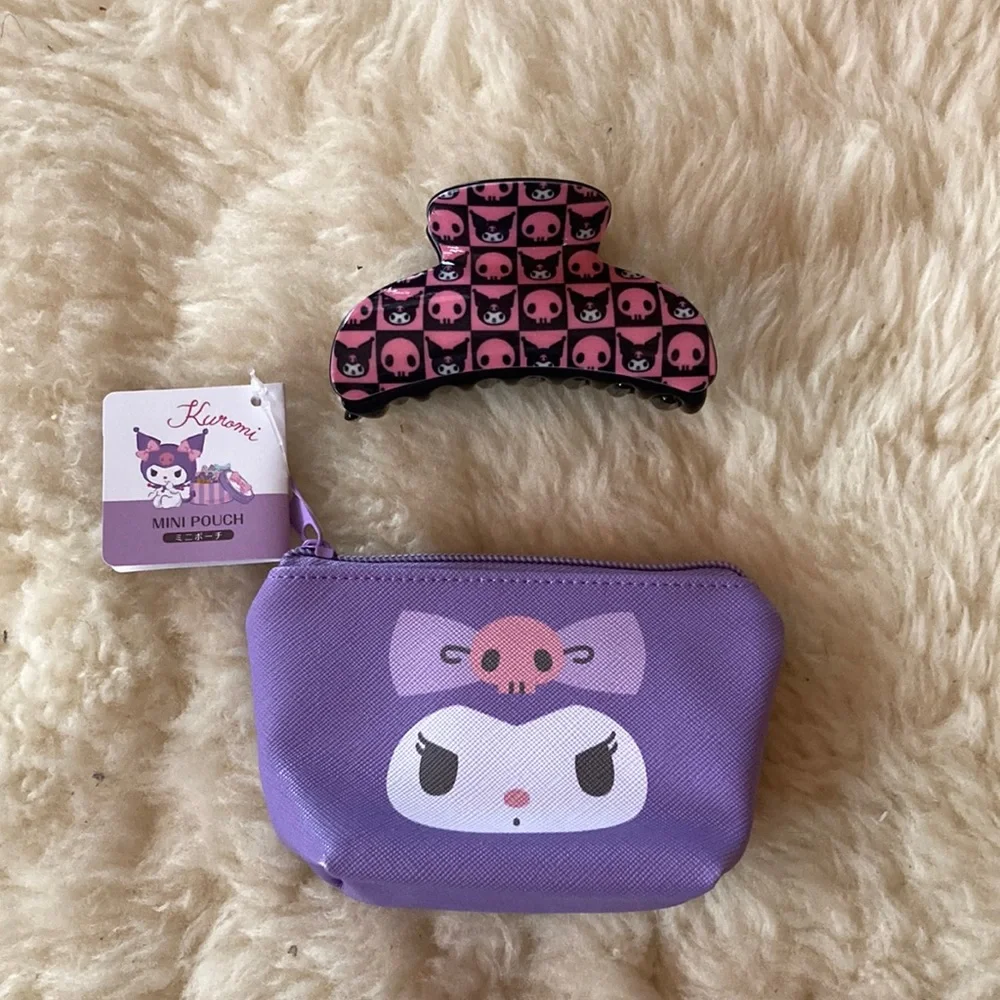 FREE with $30 Purchase! 💜Kuromi Pouch and Hair Clip Bundle - Picture 1 of 5